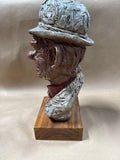Mardo Bronze Clown Bust On Wood Base