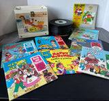 Lot of Assorted Children’s Story Books with 45 RPM Vinyl & Single Vinyl in Case