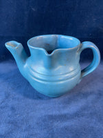 Cole Pottery North Carolina, Artist Signed Blue Pitcher