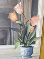 Tulips in Mirror Print by Villeneuve; Signed