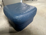 Blue Vinyl/Faux Leather Chair and Ottoman