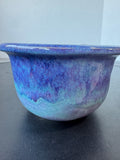 Large Blue & Purple Drip Glazed Pottery Coffee or Soup Mug
