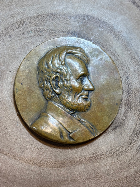 Large Bronze Medallion of Abraham Lincoln / Robbin Company