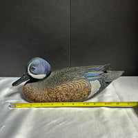 Vintage Blue/Brown Resin Duck Figurine