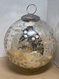 Large Mercury Glass Style Christmas Ball - Lights (Takes 3-AAA Batteries)
