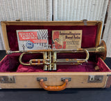 Getzen Super Deluxe Vintage Tri-Color Trumpet with Hard Case & Accessories