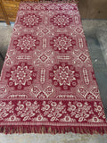 Red & Cream Blanket with Tasseled Edges