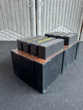Lot of 8 Assorted Atari 2600 & 7800 Games with Manuals in 8-Cartridge Musicmate Modular Storage Rack (B)