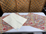 Pottery Barn Placemats, Set of 6, multicolor-rust, khaki, blue