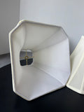 Lot of 3 Cream Fabric Cut Corner Square Lamp Shades