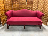 Southwood Red Camel Back Sofa with Arm Covers ***HEAVY ITEM*** READ DETAILS ON P[ICK UP POLICY***