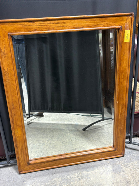 Beveled Mirror w/Heavy Honey Tone Wooden Frame