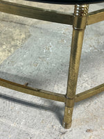 Hexagon Glass/Brass Coffee Table***HEAVY ITEM***