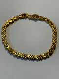 Sterling (Vermeil) Bracelet with Faux Diamonds in XO Pattern