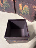 Canvas Primitive Style Rooster And House Nesting Boxes - Bobs Boxes - 7 Boxes