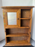 Wooden Vintage Wall Mount Cabinet with Pinched Tin Accent