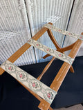 Wooden Vintage Floral Folding Luggage Rack
