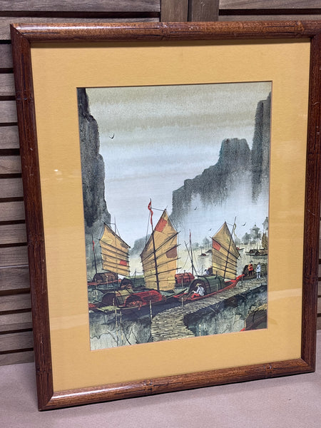 Asian Junk Boat Print