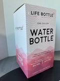 Life Bottle One Gallon Pink Accented Water Bottle with Cleaning Tool & Box