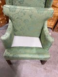 Green Upholstered Wingback Chair