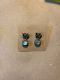 Sterling Earrings with Faceted Abalone-Like Stone