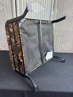 Velvet Feel Cheetah Fabric & Metal Foot Stool/Ottoman