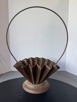 Rustic Vintage Pleated Metal Hearth Basket