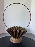 Rustic Vintage Pleated Metal Hearth Basket