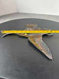 Metal Flying Duck Wall Sculpture; Signed