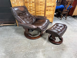 Ekornes Stressless Brown Chair with Ottoman (A) ***Read Description***