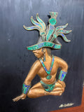 Los Castillo Mayan Art with Malachite & Azurite Inlay / Mixed Metals