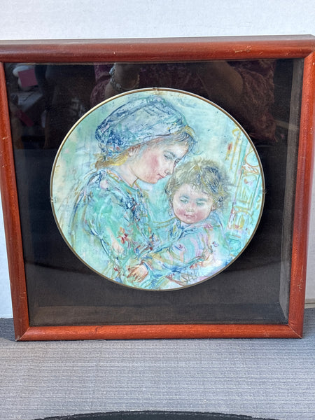 Royal Doultan “Colette & Child” Plate in Shadow Box