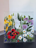 St. Luke Flower Garden Fused Art Glass Plate