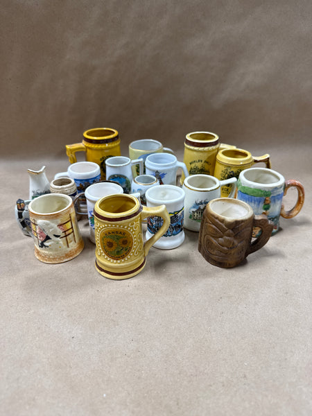 (D) Lot Of 19 Mini Beer Steins