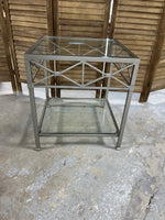 Metal/Glass Square End Table