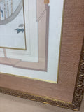 Asian Watercolor with Custom Mat & Gold Frame