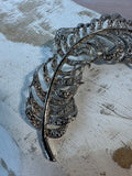 Kenneth Jay Lane Silver Tone Feather Plume Brooch