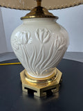 Lenox Porcelain Tulip Lamp with Floral Cut-Out Shade (WORKS)