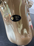 Murano Italian Vintage White Cristal Smoky Hand Blown Art Glass Vase