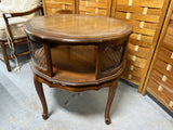 Leather Inlay Accent Table