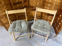 Pair of Folding Chairs with Seat Cushions