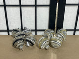 11 pc Small Glass Ornaments (clear/black/silver/gold glitter) Lot F
