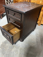 Dark Wood Tone Night Stand/End Table with (3) Drawers***READ DESCRIPTION***AS IS