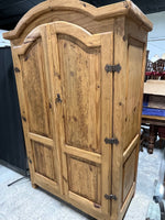 Rustic Armoire with Glass Shelves ***HEAVY ITEM***READ DESCRIPTION CAREFULLY***