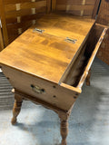 Dough Box End Table with Side Magazine Storage