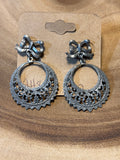 Ornate Circle Earrings with Bows