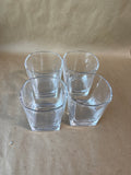 Square Base Clear Glass Drinking Glasses - Set Of 4