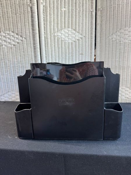 Staples The Desk Apprentice Black Plastic Swivel Desk Organizer