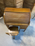 Vintage Wooden Child’s Roll Top Desk with Chair