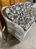 Lexington Casual White Wicker Sofa, With Cushions